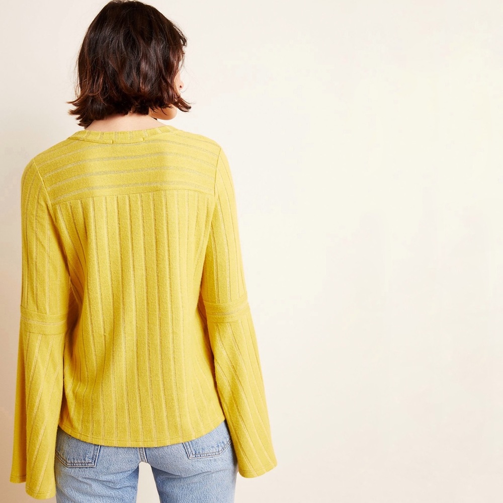 NWT Anthropologie Gold Lois Bell Sleeve Pullover - Picture 4 of 6